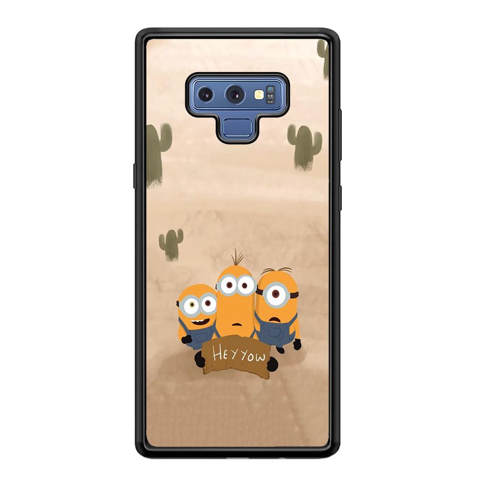 Minions Lost in The Desert Samsung Galaxy Note 9 Case-Rubber Black (2D Case)-Oxvistore