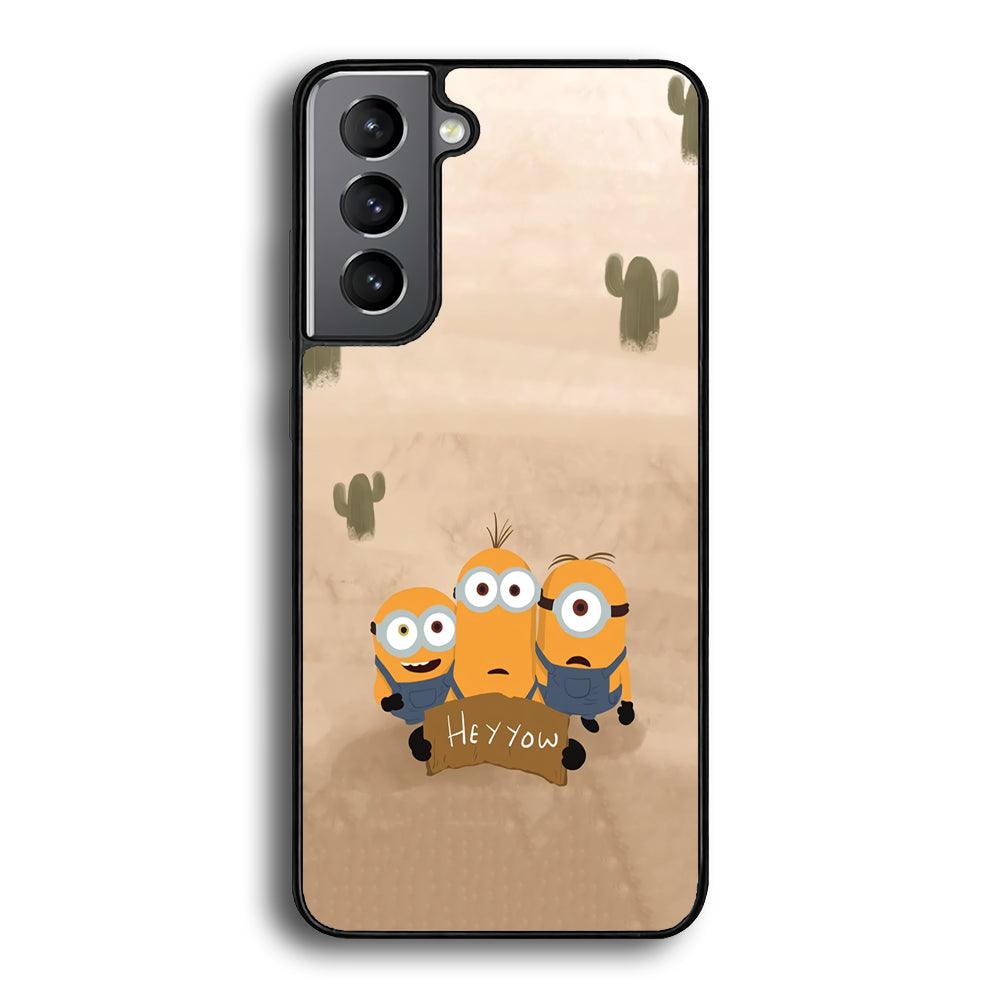 Minions Lost in The Desert Samsung Galaxy S24 Case-Rubber Black (2D Case)-Oxvistore