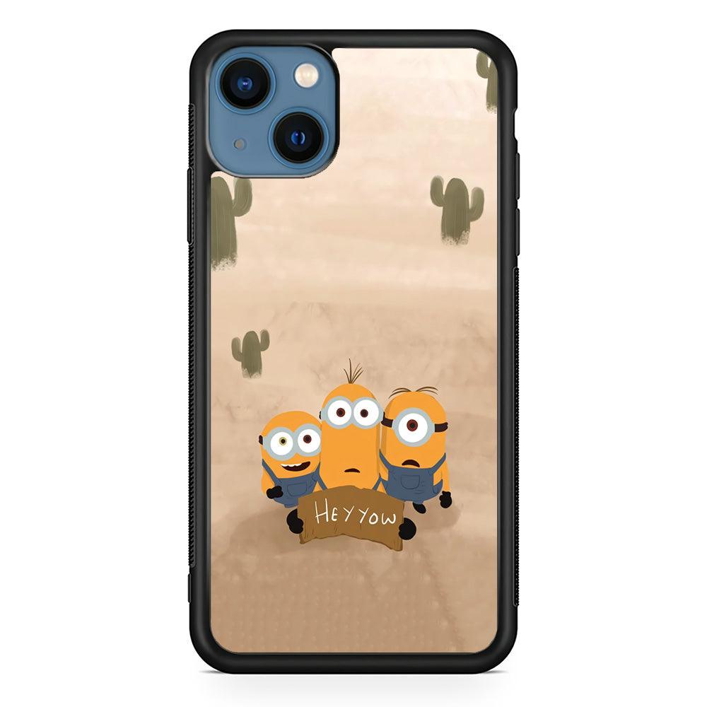 Minions Lost in The Desert iPhone 14 Plus Case-Rubber Black (2D Case)-Oxvistore