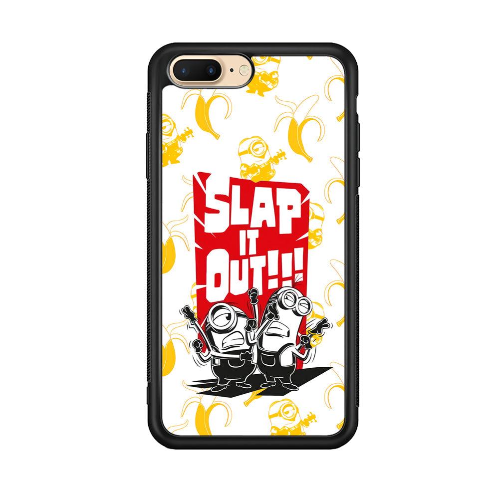 Minions Slap It Out iPhone 7 Plus Case-Rubber Black (2D Case)-Oxvistore