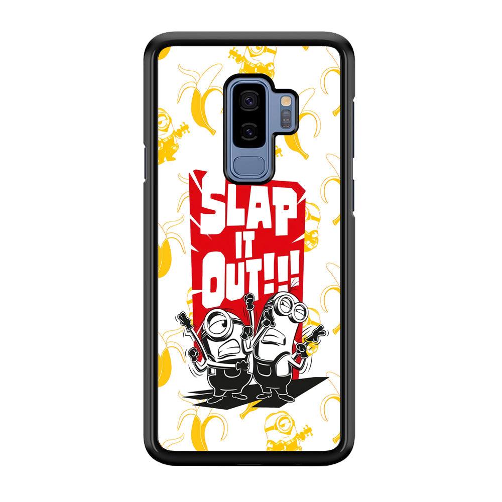 Minions Slap It Out Samsung Galaxy S9 Plus Case-Rubber Black (2D Case)-Oxvistore