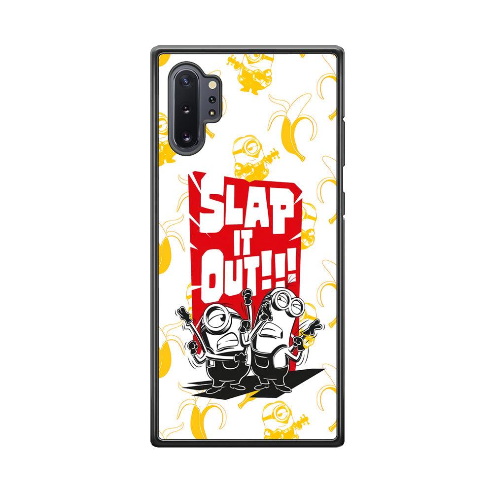 Minions Slap It Out Samsung Galaxy Note 10 Plus Case-Rubber Black (2D Case)-Oxvistore