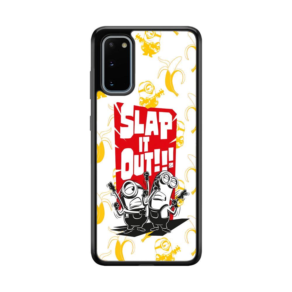 Minions Slap It Out Samsung Galaxy S20 Case-Rubber Black (2D Case)-Oxvistore