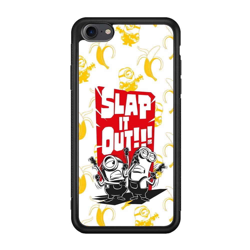 Minions Slap It Out iPhone 8 Case-Rubber Black (2D Case)-Oxvistore