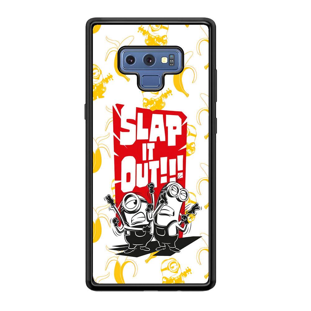 Minions Slap It Out Samsung Galaxy Note 9 Case-Rubber Black (2D Case)-Oxvistore