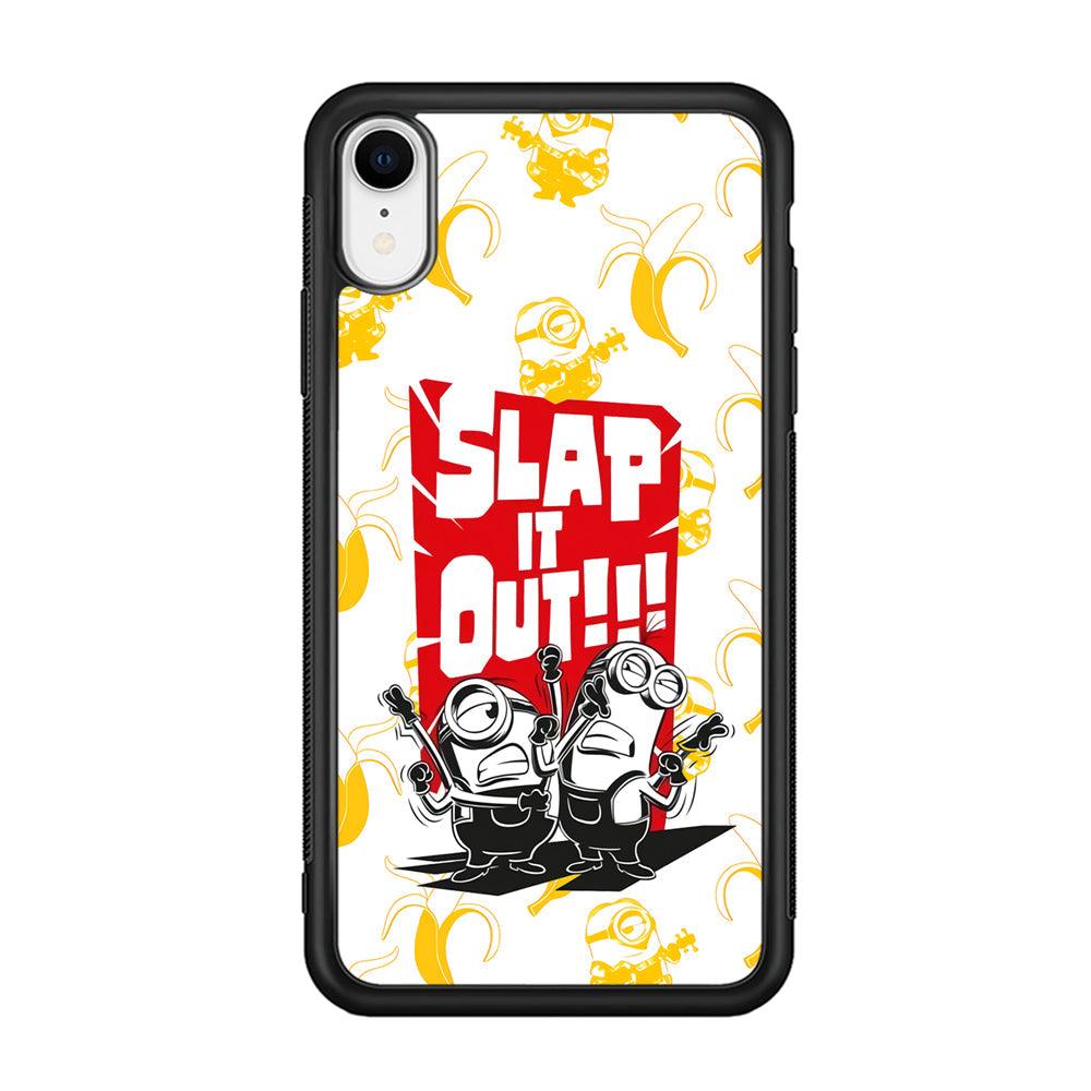 Minions Slap It Out iPhone XR Case-Rubber Black (2D Case)-Oxvistore