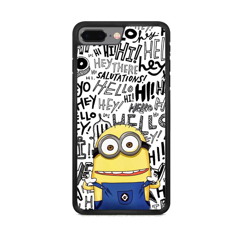 Minions Hail Word iPhone 7 Plus Case-Rubber Black (2D Case)-Oxvistore