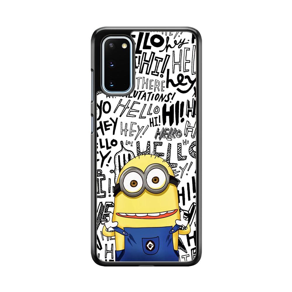 Minions Hail Word Samsung Galaxy S20 Case-Rubber Black (2D Case)-Oxvistore