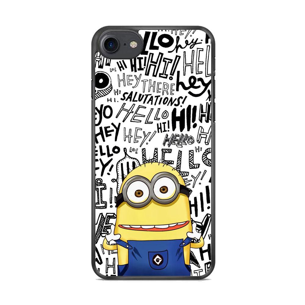 Minions Hail Word iPhone 8 Case-Rubber Black (2D Case)-Oxvistore