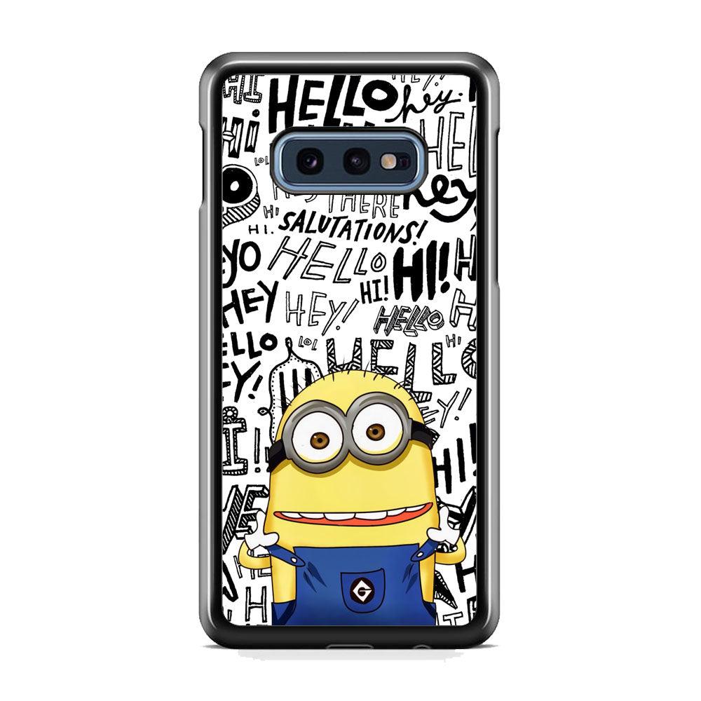 Minions Hail Word Samsung Galaxy S10E Case-Rubber Black (2D Case)-Oxvistore