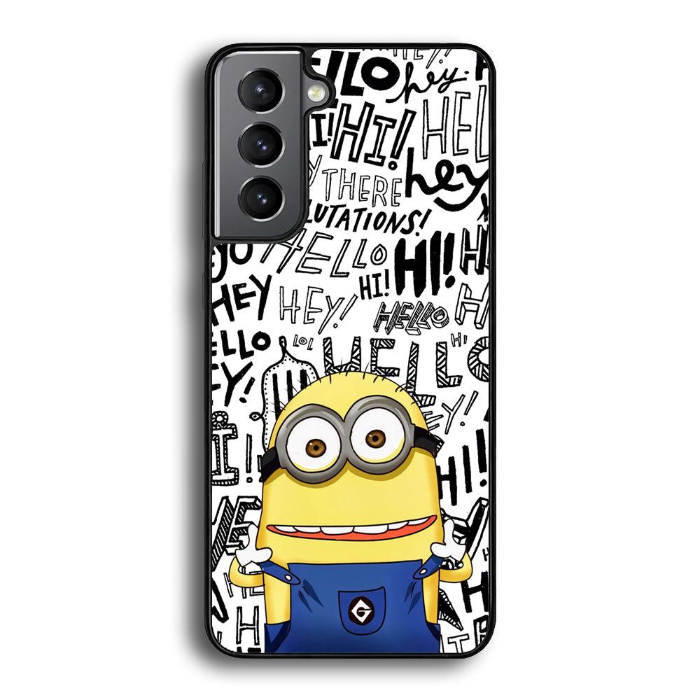Minions Hail Word Samsung Galaxy S21 Plus Case-Rubber Black (2D Case)-Oxvistore