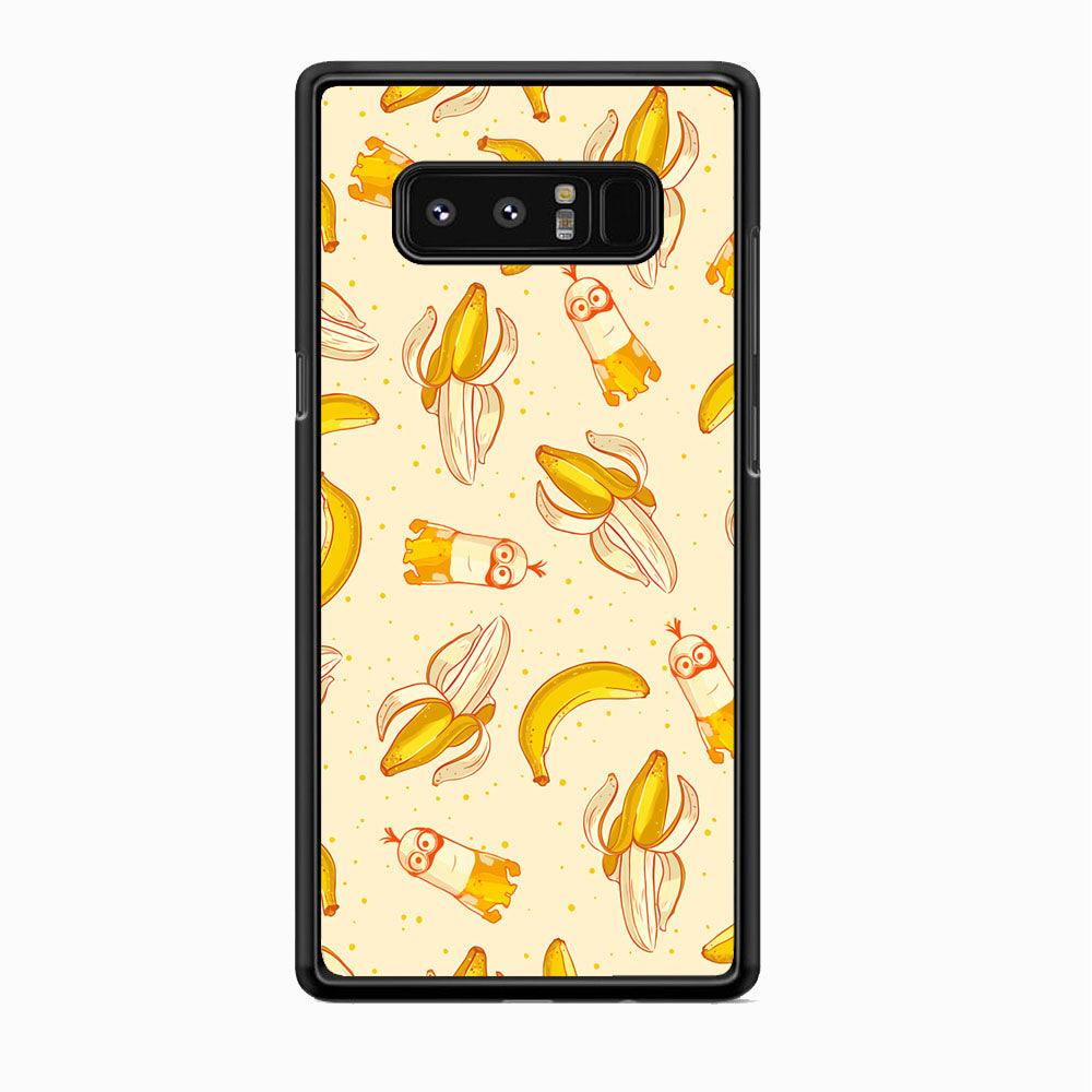 Minions and Banana Patern Samsung Galaxy Note 8 Case-Rubber Black (2D Case)-Oxvistore