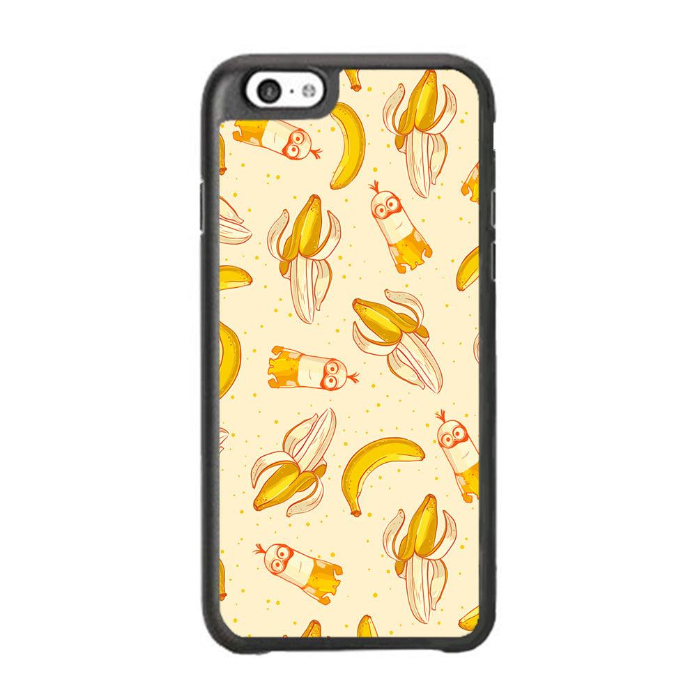 Minions and Banana Patern iPhone 6 Plus | 6s Plus Case-Rubber Black (2D Case)-Oxvistore