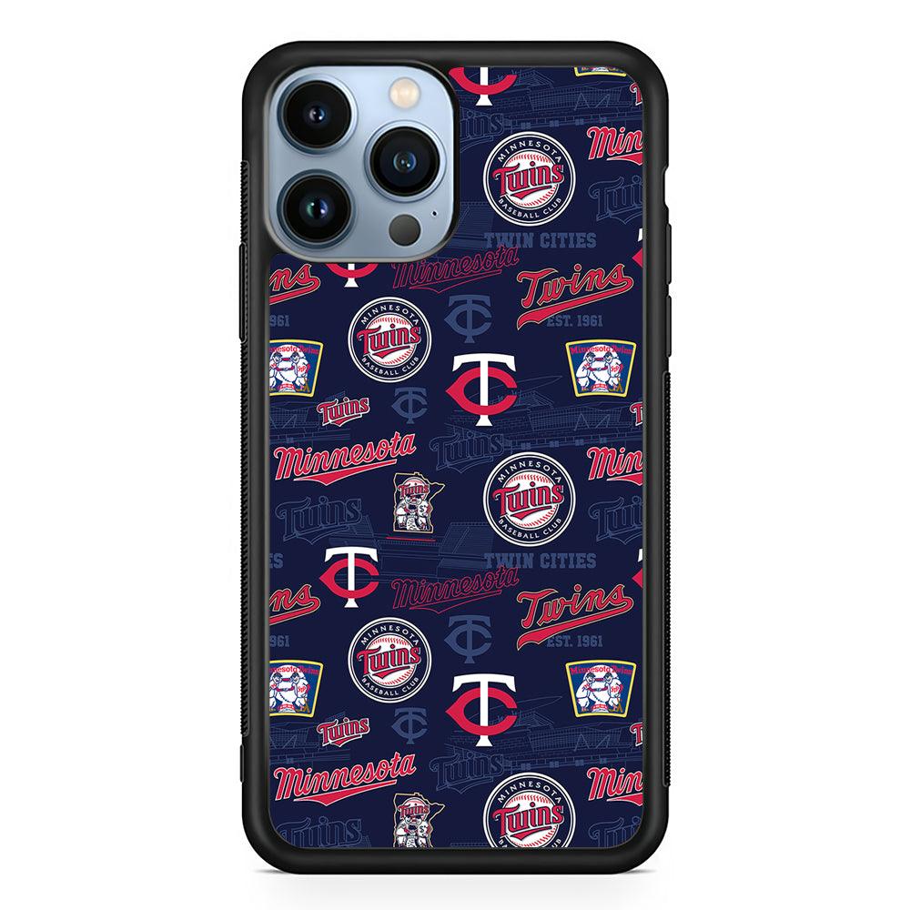 Minnesota Twins Pattern 2D Rubber Phone Case-Black-Oxvistore