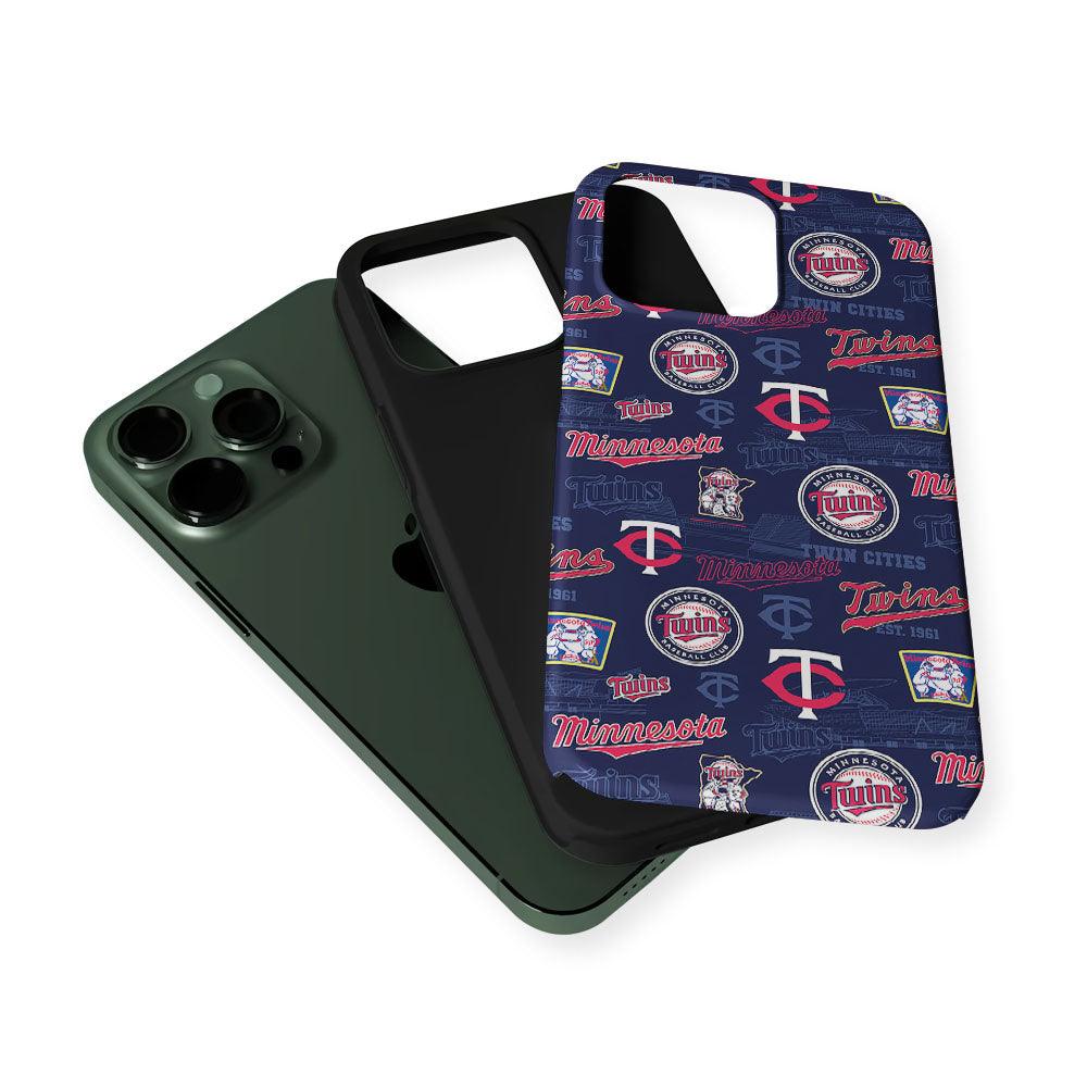 Minnesota Twins Pattern 2 in 1 Tough Phone Case-Oxvistore