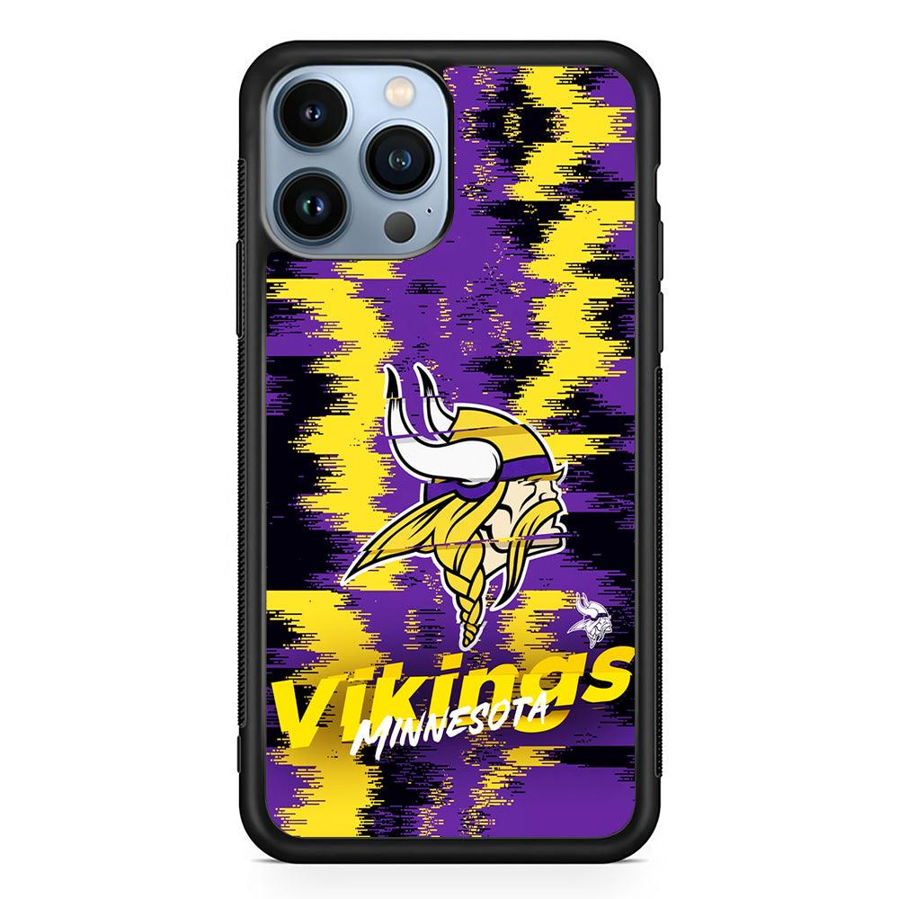 Minnesota Vikings Abstract Color 2D Rubber Phone Case-Black-Oxvistore