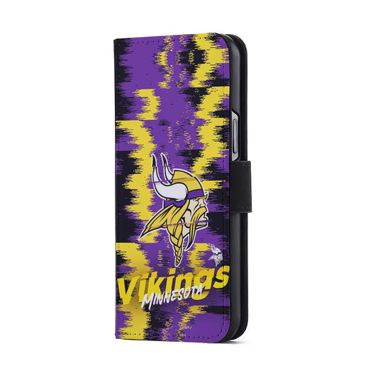 Minnesota Vikings Abstract Color Flip Wallet Phone Case-Oxvistore
