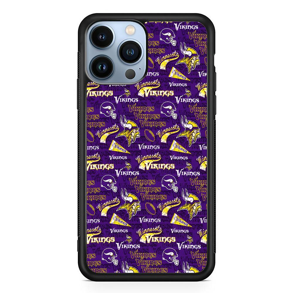 Minnesota Vikings Patterns 2D Rubber Phone Case-Black-Oxvistore