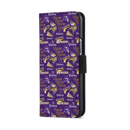Minnesota Vikings Patterns Flip Wallet Phone Case-Oxvistore