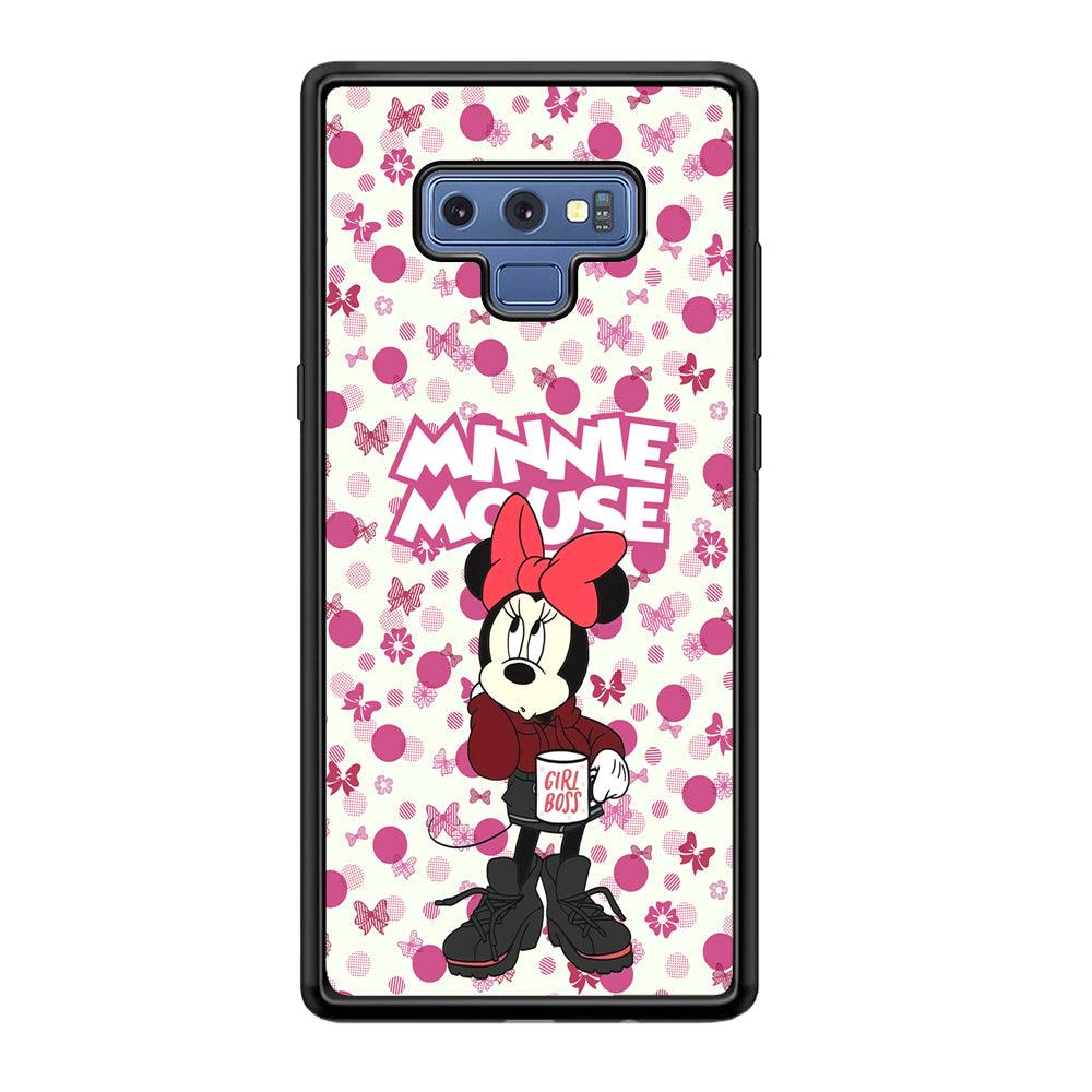 Minnie Mouse is Girl Boss Samsung Galaxy Note 9 Case-Rubber Black (2D Case)-Oxvistore