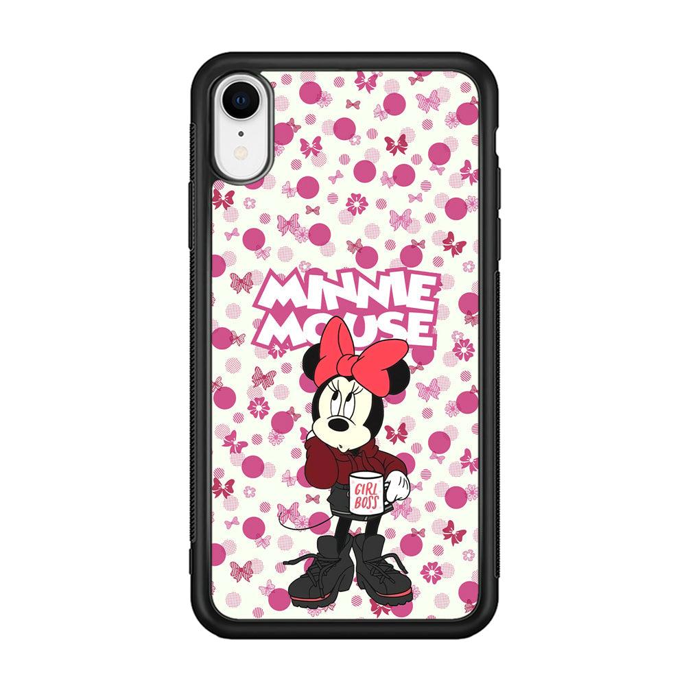 Minnie Mouse is Girl Boss iPhone XR Case-Rubber Black (2D Case)-Oxvistore
