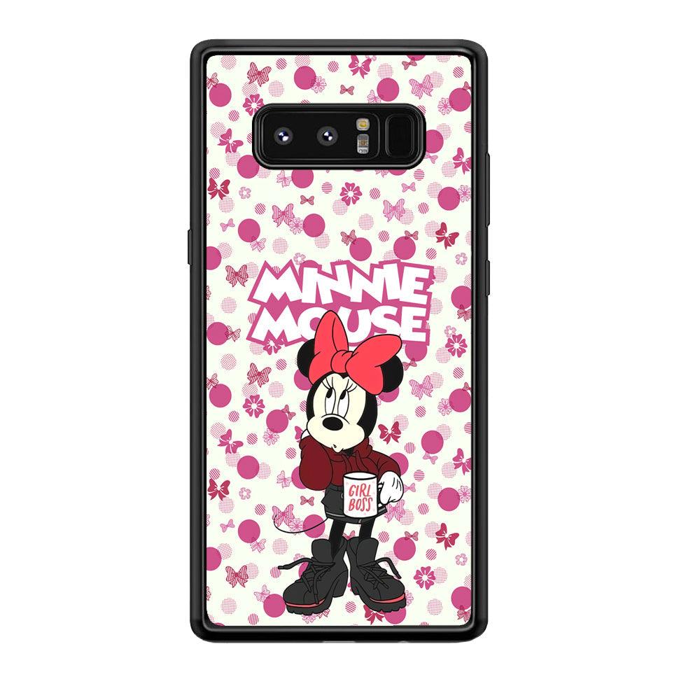 Minnie Mouse is Girl Boss Samsung Galaxy Note 8 Case-Rubber Black (2D Case)-Oxvistore