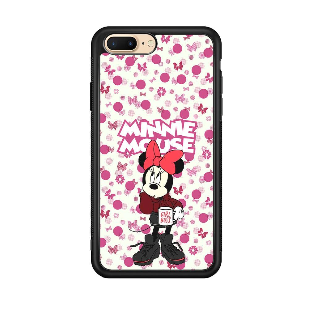 Minnie Mouse is Girl Boss iPhone 7 Plus Case-Rubber Black (2D Case)-Oxvistore