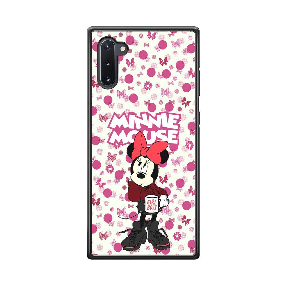 Minnie Mouse is Girl Boss Samsung Galaxy Note 10 Case-Rubber Black (2D Case)-Oxvistore