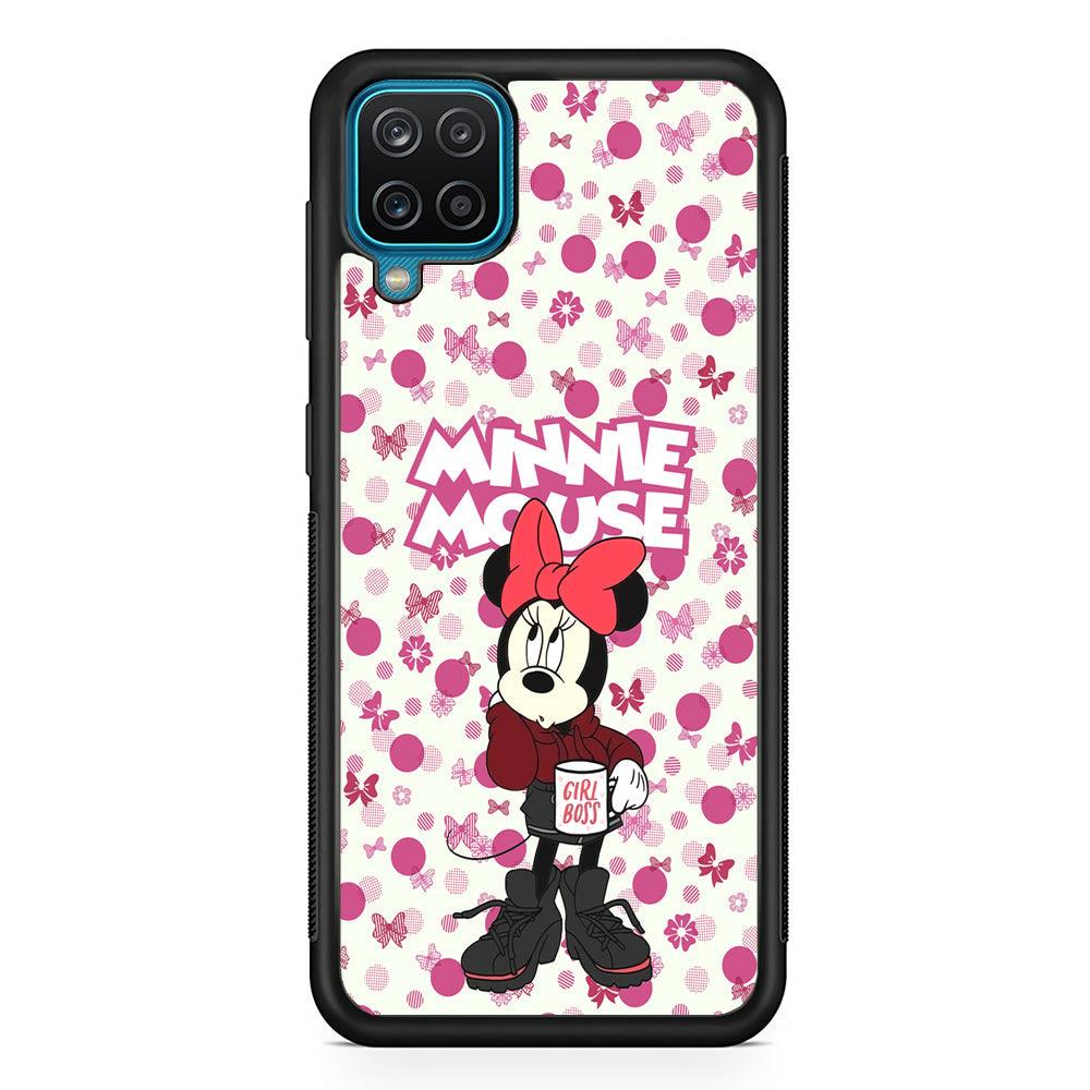 Minnie Mouse is Girl Boss Samsung Galaxy A12 Case-Rubber Black (2D Case)-Oxvistore