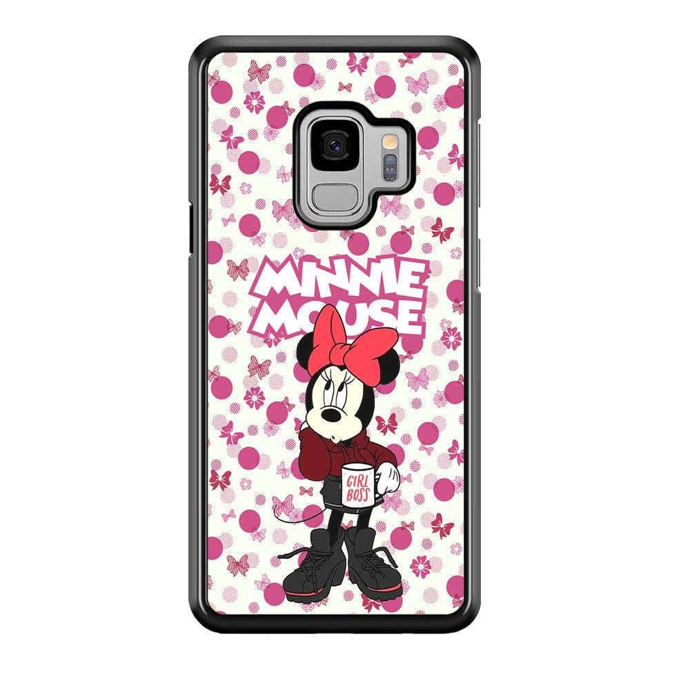 Minnie Mouse is Girl Boss Samsung Galaxy S9 Case-Rubber Black (2D Case)-Oxvistore