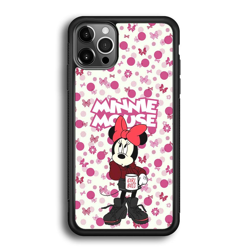 Minnie Mouse is Girl Boss iPhone 12 Pro Max Case-Rubber Black (2D Case)-Oxvistore