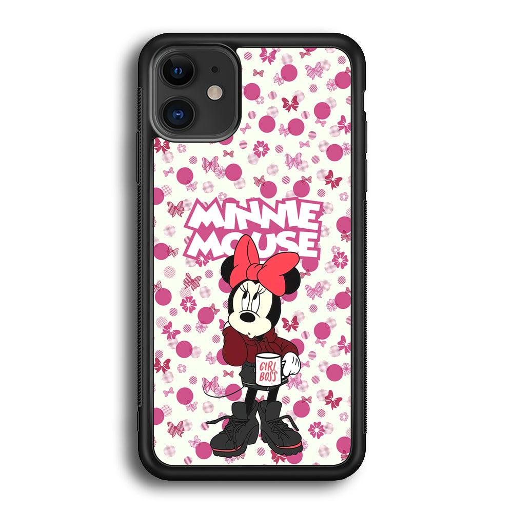 Minnie Mouse is Girl Boss iPhone 11 Case-Rubber Black (2D Case)-Oxvistore