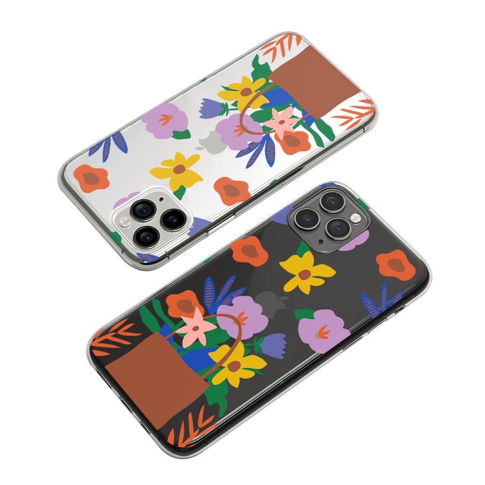 Mix Flowers Bunch in a Tote Bag Clear Soft Case-Oxvistore