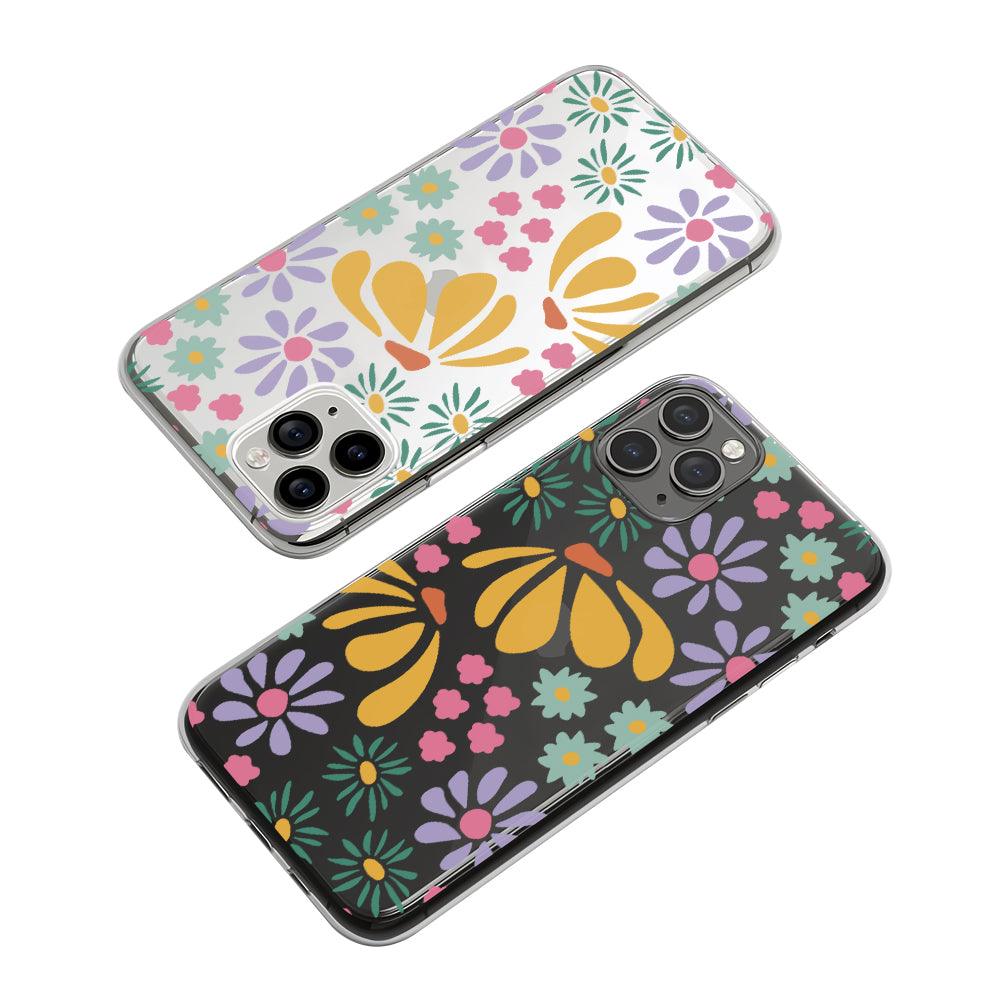 Mix Flowers Colorful Petal Scratches Clear Soft Case-Oxvistore