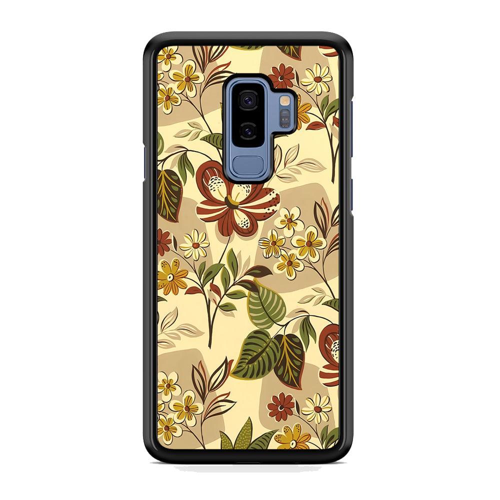 Modern Nature Scratches Hexagon Petals Samsung Galaxy S9 Plus Case-Rubber Black (2D Case)-Oxvistore