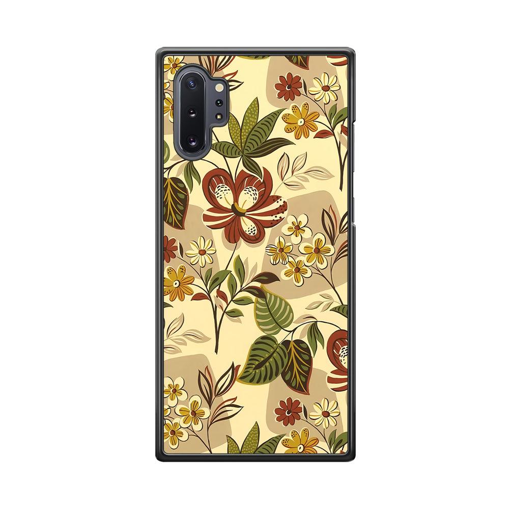 Modern Nature Scratches Hexagon Petals Samsung Galaxy Note 10 Plus Case-Rubber Black (2D Case)-Oxvistore