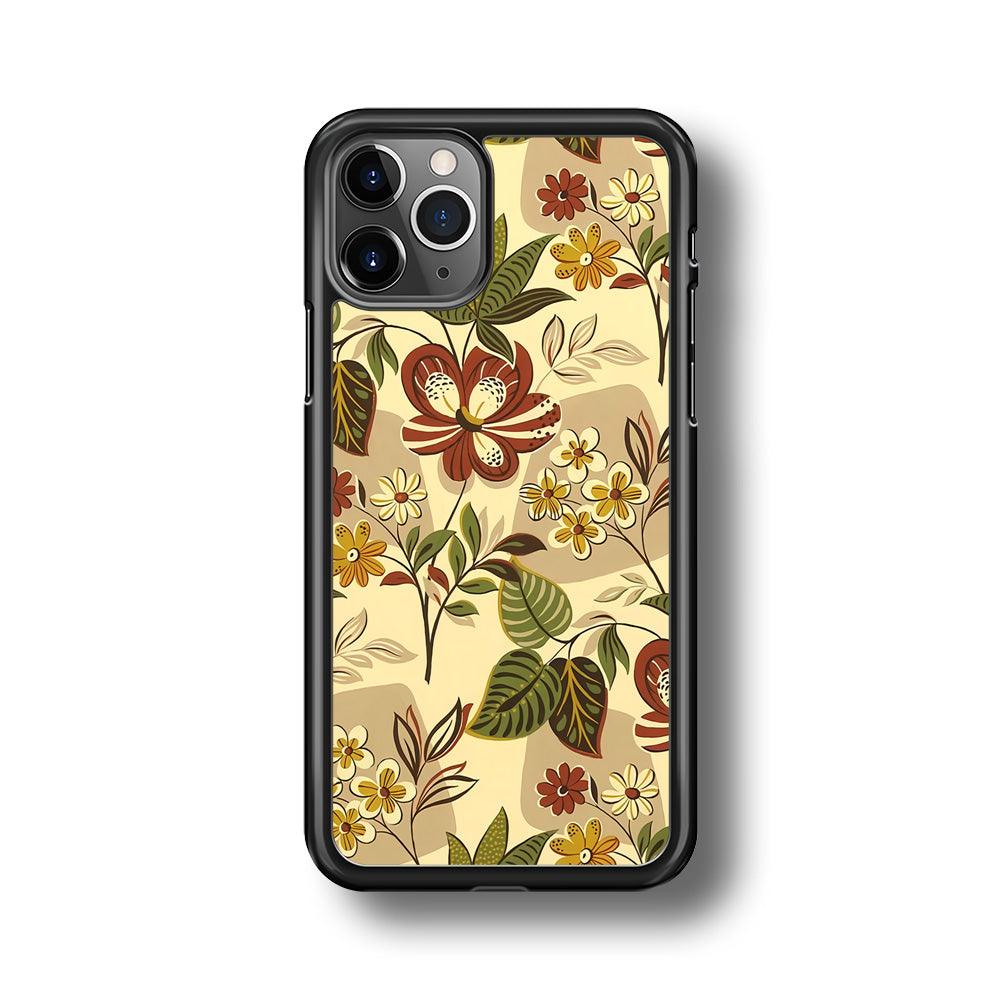 Modern Nature Scratches Hexagon Petals iPhone 11 Pro Max Case-Rubber Black (2D Case)-Oxvistore