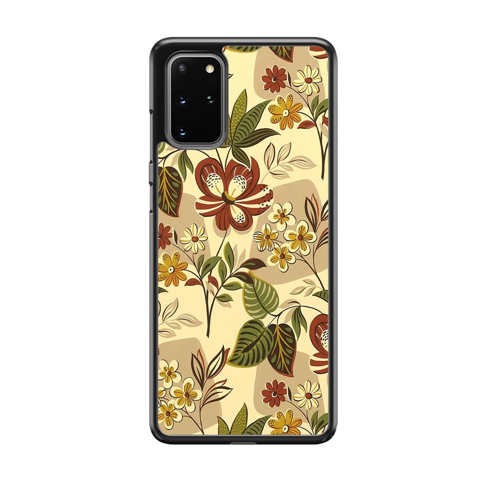 Modern Nature Scratches Hexagon Petals Samsung Galaxy S20 Plus Case-Rubber Black (2D Case)-Oxvistore