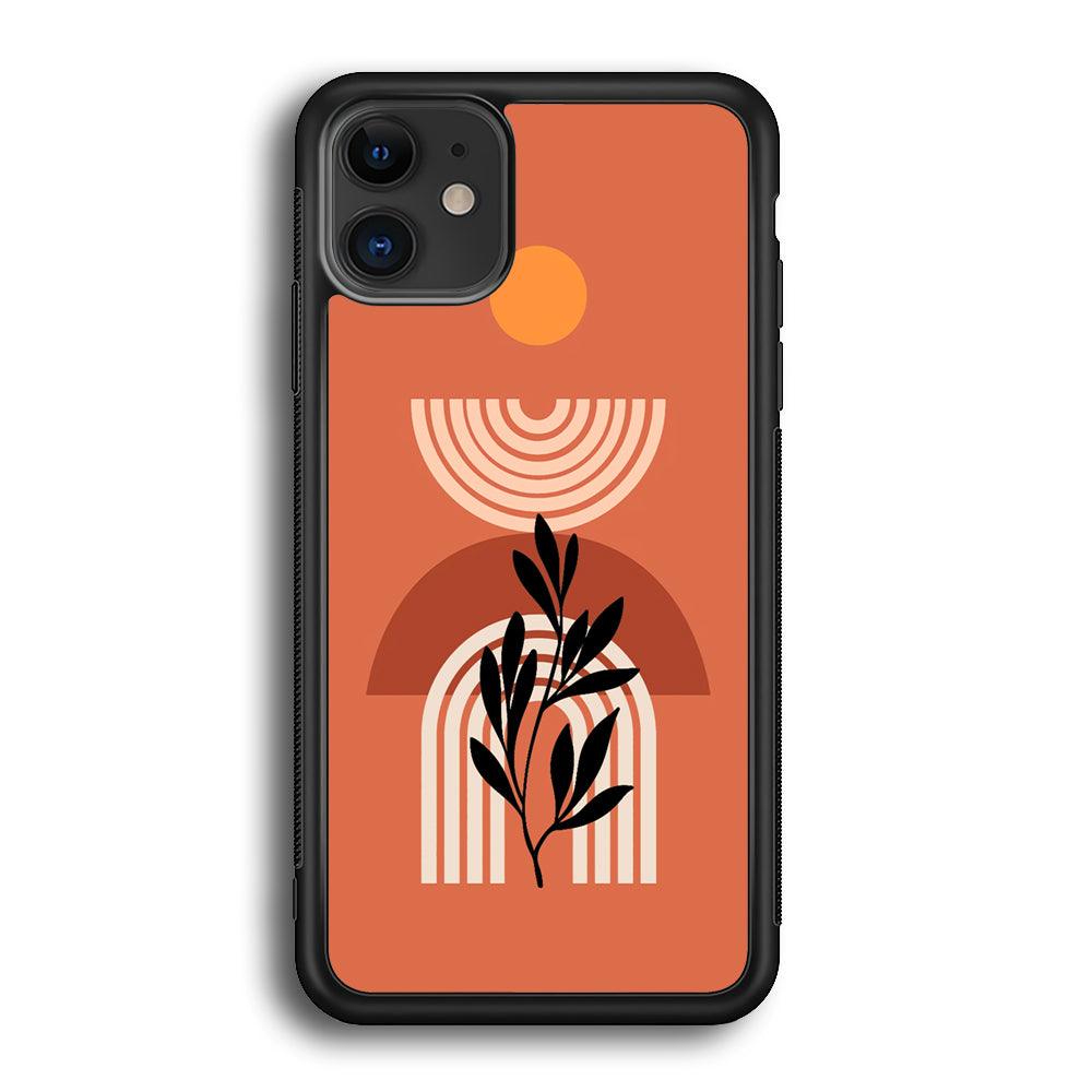 Modern Shapes Pillar Field iPhone 12 Case-Rubber Black (2D Case)-Oxvistore
