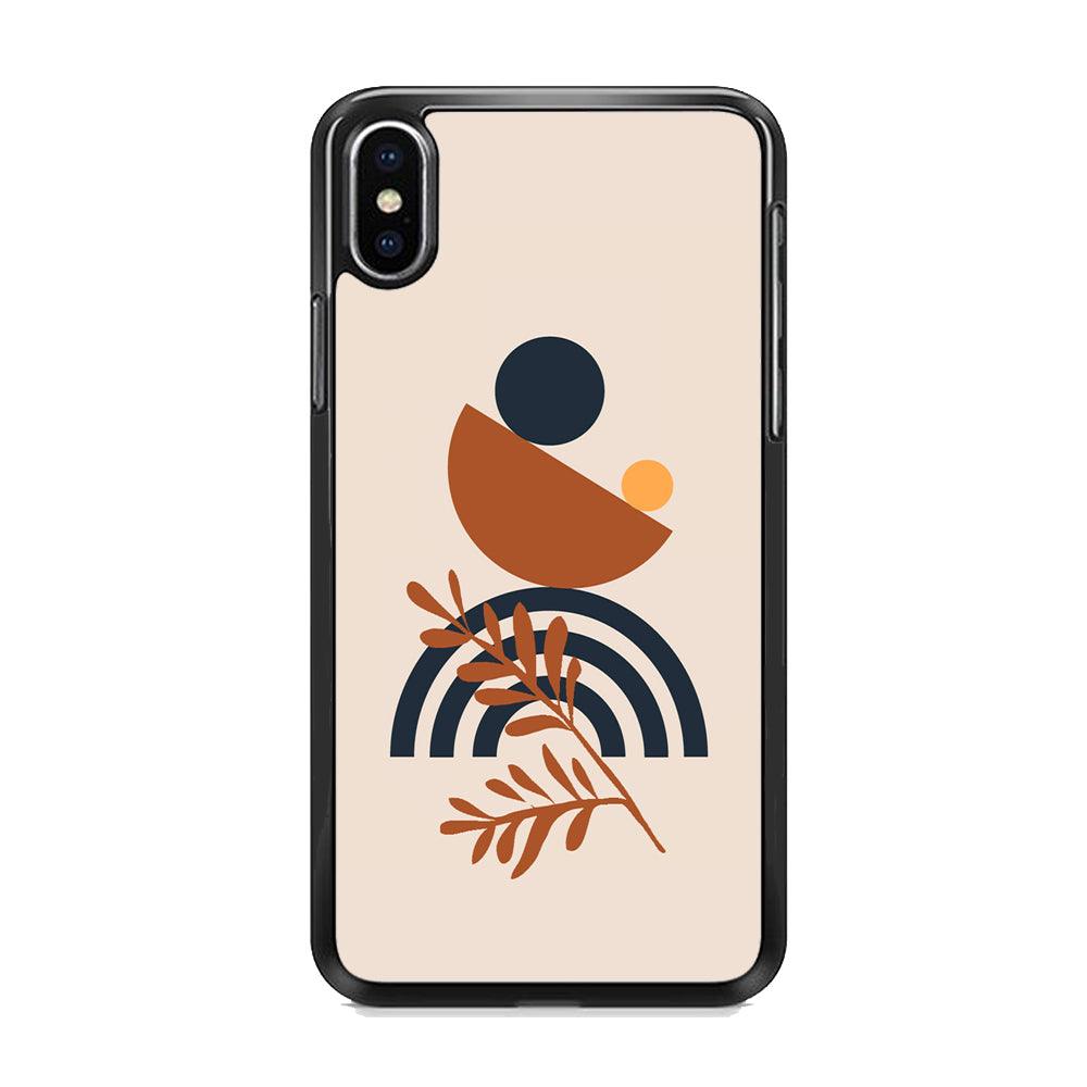 Modern Shapes The Balance of Nature iPhone X Case-Rubber White (2D Case)-Oxvistore