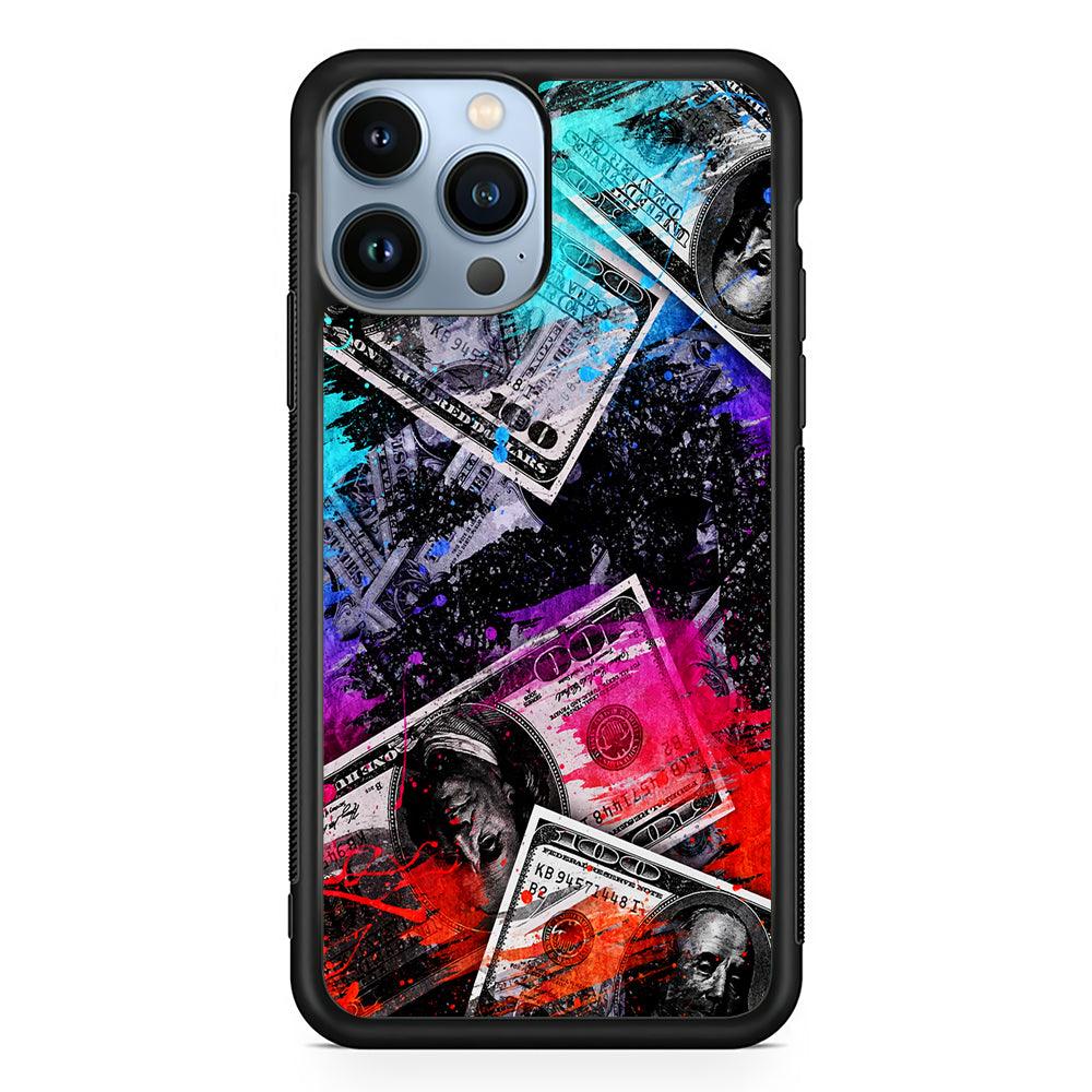 Money Bills Art Abstract 2D Rubber Phone Case-Black-Oxvistore