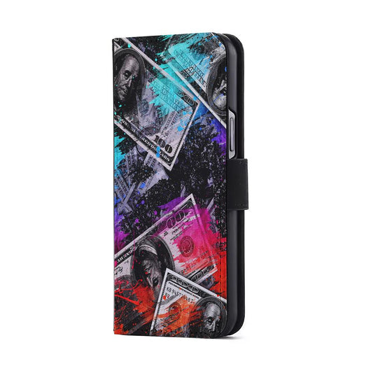 Money Bills Art Abstract Flip Wallet Phone Case-Oxvistore