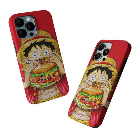 Monkey D Luffy Eating a Burger 2 in 1 Tough Phone Case-Oxvistore