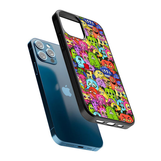 Monster Alien Cartoon Doodle 2D Rubber Phone Case-Oxvistore