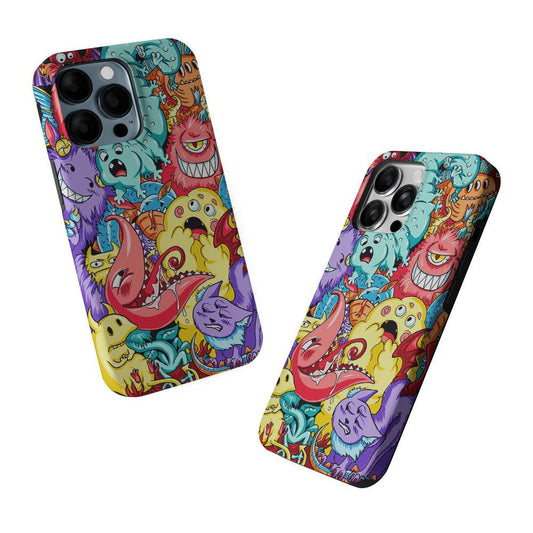 Monster Party Character 2 in 1 Tough Phone Case-Oxvistore