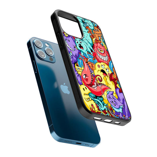 Monster Party Character 2D Rubber Phone Case-Oxvistore