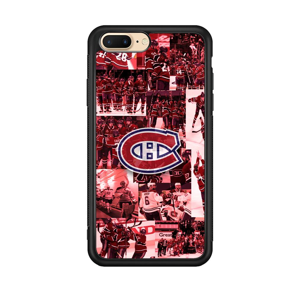 Montreal Canadiens Collage of Celebration iPhone 7 Plus Case-Rubber Black (2D Case)-Oxvistore