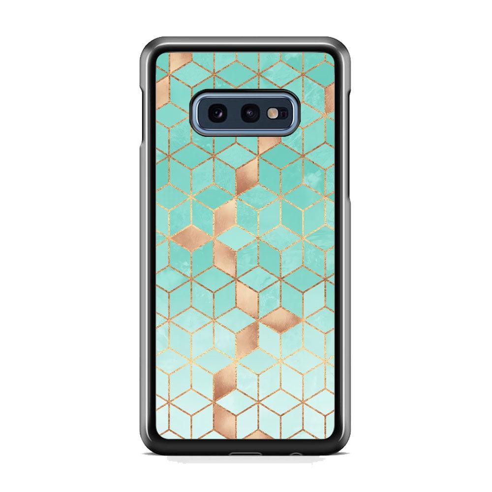 Mosaic Square Blue Phase Samsung Galaxy S10E Case-Rubber Black (2D Case)-Oxvistore