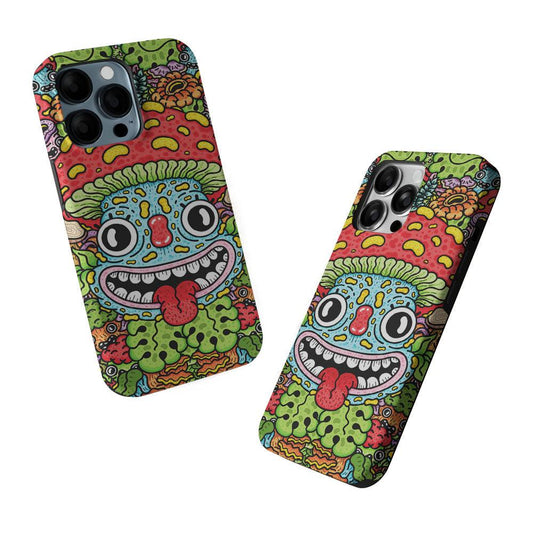 Mushroom Face Doodle 2 in 1 Tough Phone Case-Oxvistore