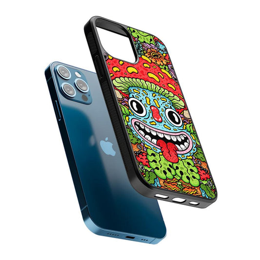Mushroom Face Doodle 2D Rubber Phone Case-Oxvistore